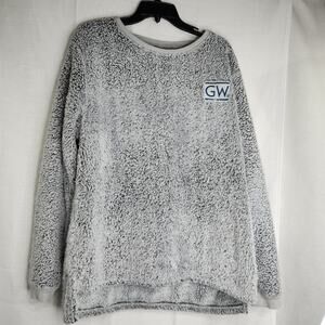 Fuzzy George Washington University GW Grey Sherpa Pullover 2XL Soft Crew Neck